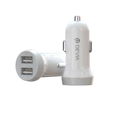 Devia 15W stable mico cable Double U port car phone chargers for mobile phone